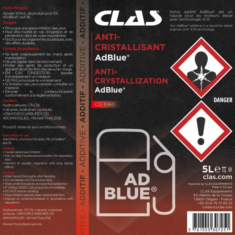 Additif anti-cristallisant adblue® 5l CLAS CO 1060
