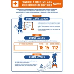 Affiche aluminium de soins aux électrisés 500x350mm KS Tools - 117.0171