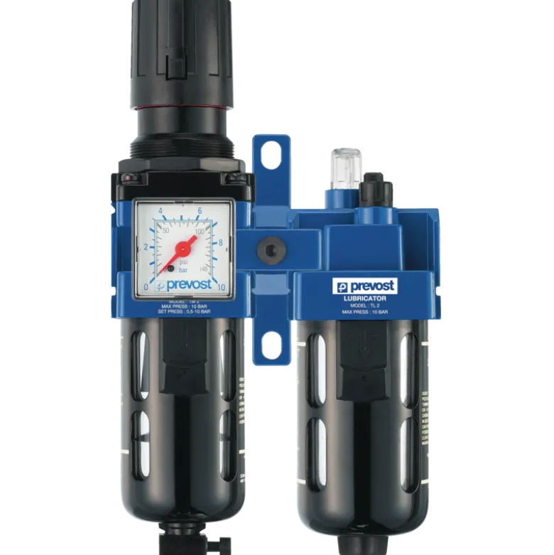 ALTO 2 - Filtre régulateur lubrificateur 2 blocs avec manomètre et fixation KTB SM2