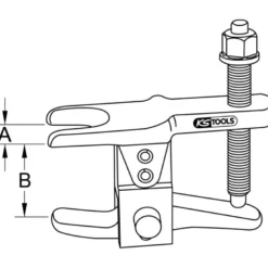 Arrache rotules universel à 2 positions pour des endroits exigus KS TOOLS 700.5615
