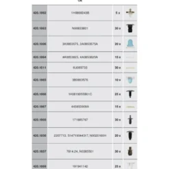 Assortiment d'agrafes VOLKSWAGEN 255 pièces KS TOOLS 420.0850