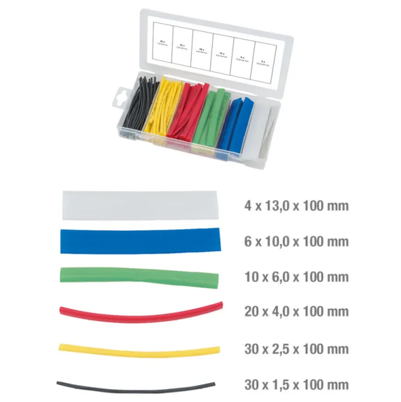 Assortiment de gaines thermo-rétractables 100 pièces KS TOOLS 970.0540