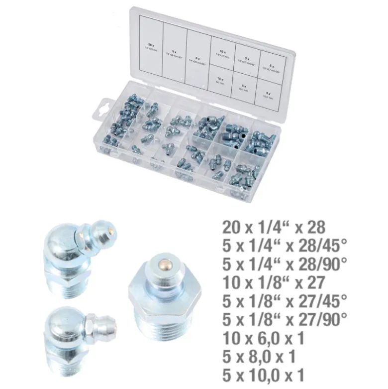 Assortiment de graisseurs métriques et pouces 70 pièces KS TOOLS 970.0360