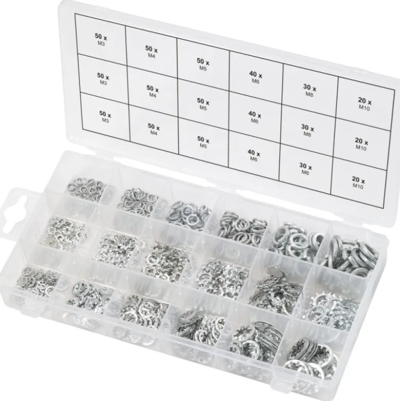 Assortiment de rondelles et de rondelles dentées 720 pièces KS TOOLS 970.0240