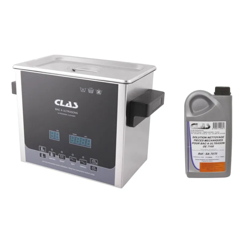 Bac a ultrasons 3l 100w 40khz + solution de nettoyage concentree 25% CLAS OE 7270