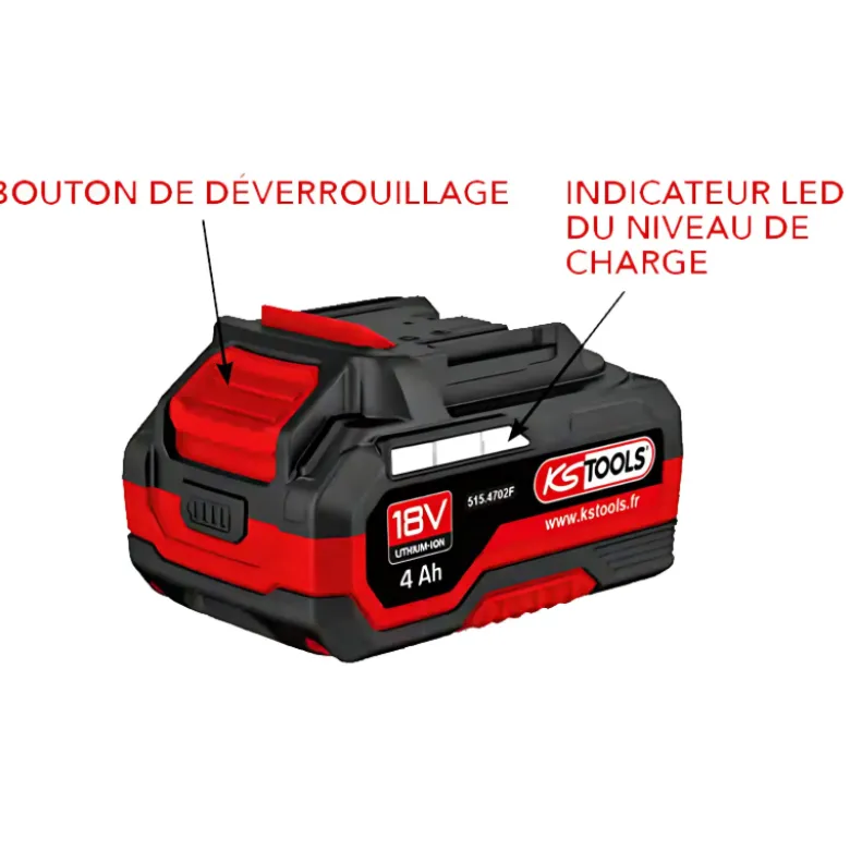 Batterie Lithium Ion 18V 4Ah KS Tools - 515.4702F
