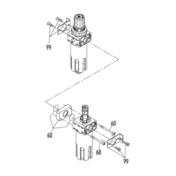 Bloc filtre régulateur lubrificateur FRL 1/2" Airoutil - BF9512