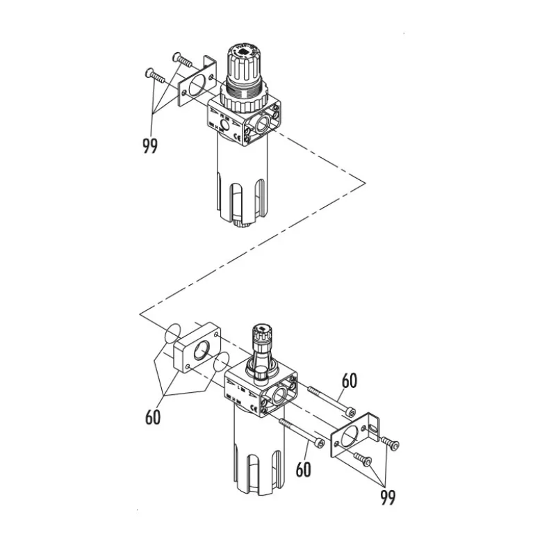 Bloc filtre régulateur lubrificateur FRL 1/2" Airoutil - BF9512