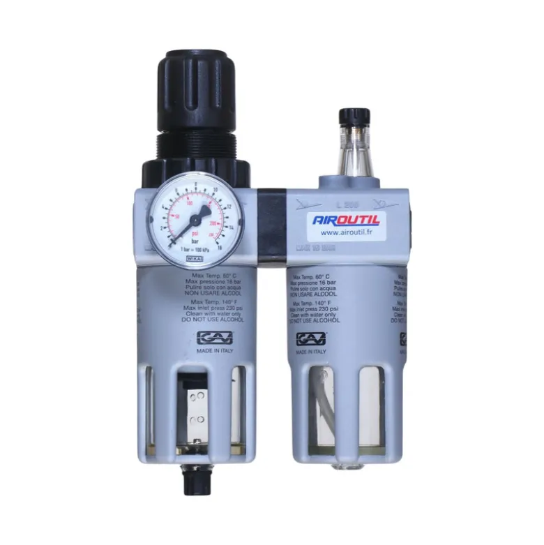 Bloc filtre régulateur lubrificateur FRL 1/2" Airoutil - BF9512