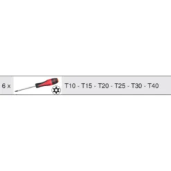Boîte de 6 Tournevis ULTIMATE TORX Percé KS TOOLS 922.6070