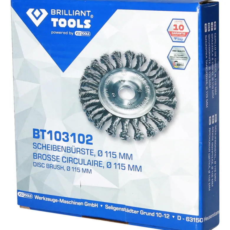 Brosse circulaire acier torsadé 115mm entrainement 22mm BRILLIANT TOOLS - BT103102