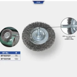 Brosse circulaire 75mm queue de serrage 6mm BRILLIANT TOOLS - BT103107