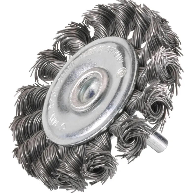 Brosse circulaire sur tige de 6mm à mèches torsadées acier - SIDAMO