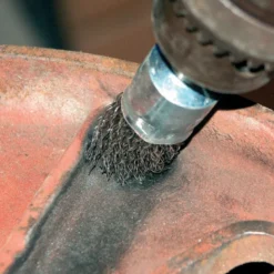 Brosse pinceau sur tige de 6mm à fils ondulés inox 25mm - SIDAMO 10314016