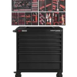BT LINE Servante d'Atelier BT900 - 7 Tiroirs Noir, 291-pcs KRAFTWERK - 102.217.BLK4