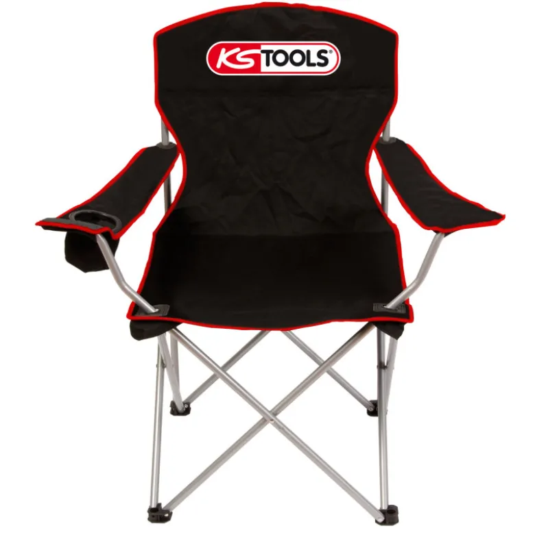 Chaise pliante transportable noir et rouge - KS Tools 100059