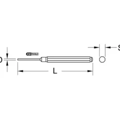Chasse goupille bruni octogonal, 6 mm - Longueur 150 mm - KS TOOLS 156.0206