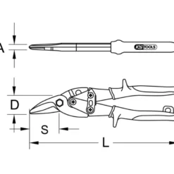 Cisaille à tôles bichantourneuse droite KS TOOLS 118.0052