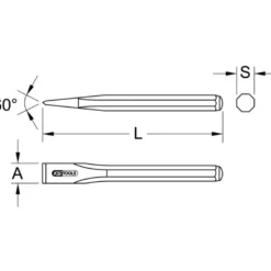 Ciseau de Maçon Corps Octogonal Ø18mm 400mm KS Tools - 156.0534
