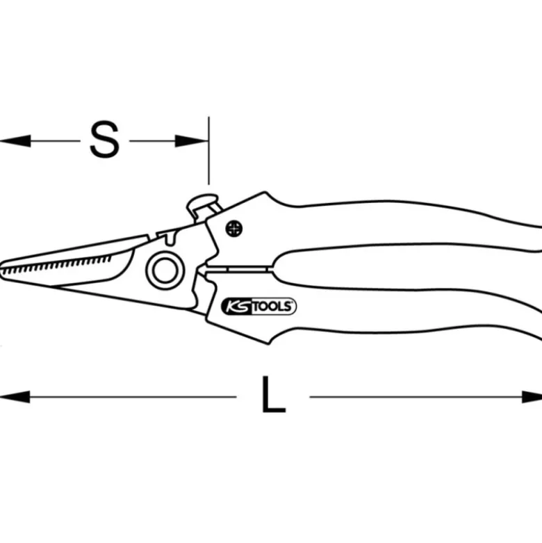 Ciseau droit modèle court 145mm KS Tools - 118.0075