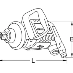 Clé à chocs pneumatique 1" broche courte 350 mm superMONSTER 3405 Nm KS TOOLS 515.3270