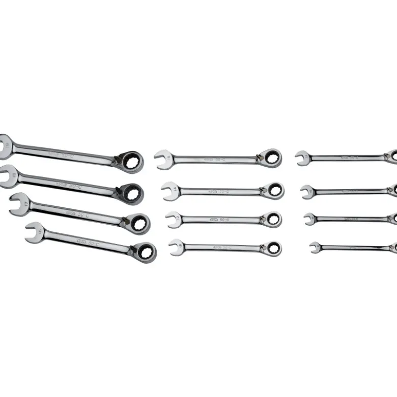 Cle Mixte A Cliquet Brillante Sd De 8 A 19 Mm - Jeu De 11 SAM Outillage - 50-C-J11