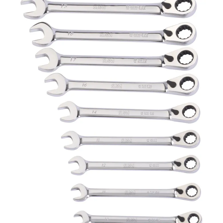 Cle Mixte A Cliquet Multi-Empreintes - Jeu De 9 SAM Outillage - 50-HCJ9