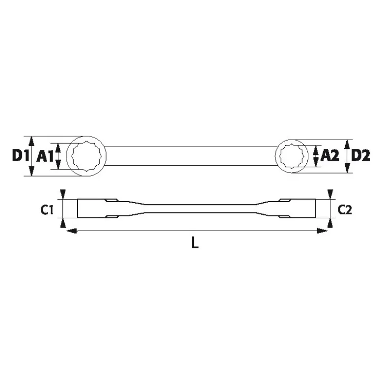 Cle Polygonale A Cliquet 4 En 1 - Jeu De 4 SAM Outillage - 106CP-J4