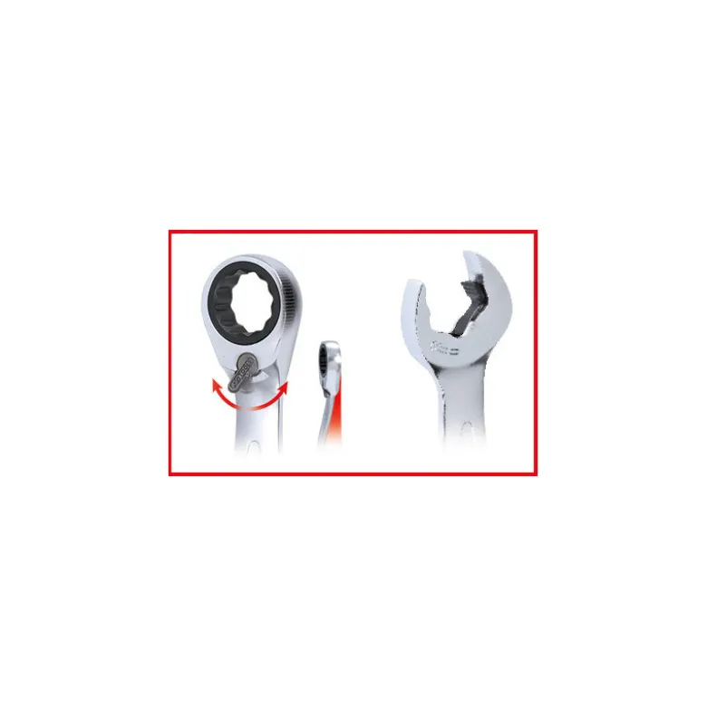 Clé mixte à cliquet réversible Duo GEARplus KS TOOLS