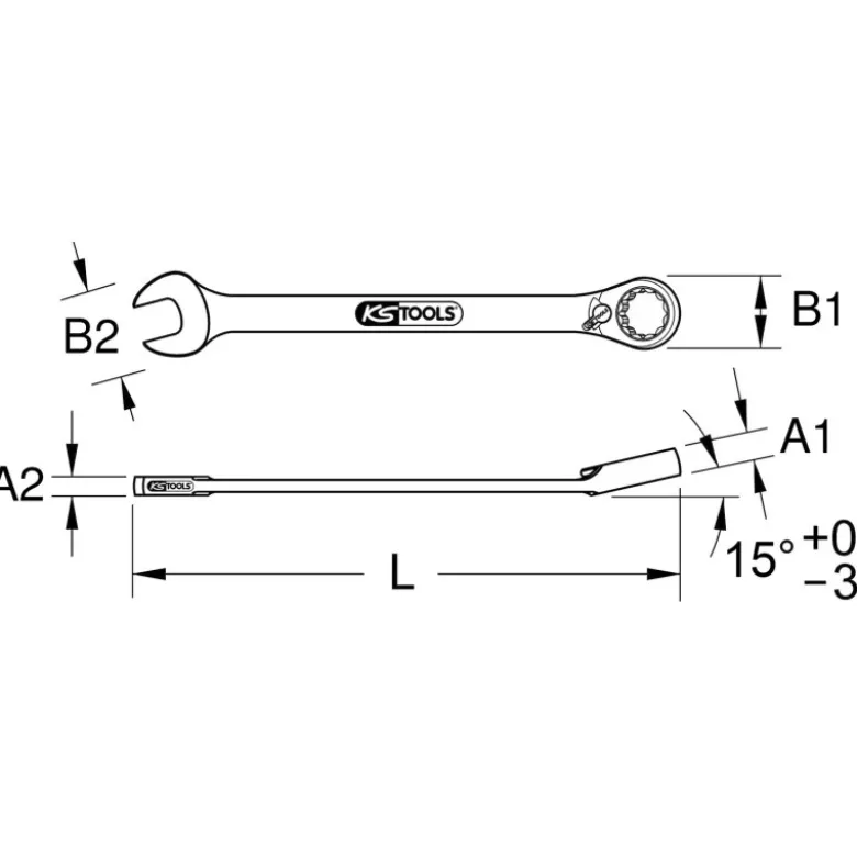 Clé mixte à cliquet réversible GEARplus KS TOOLS