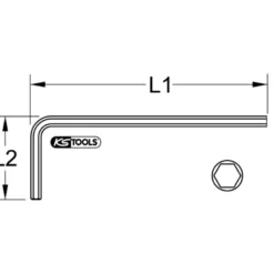 Clé mâle brunie longue 6 pans de 1,3 mm à 19 mm KS TOOLS