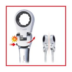 Clés mixtes à cliquet à tête inclinable à verrouillage gear plus 10 pièces KS TOOLS 503.4850