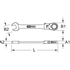 Clés mixtes à cliquet à tête inclinable à verrouillage GEARplus KS TOOLS