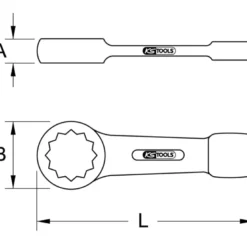 Clés à oeil à frapper brunies en pouces KS TOOLS