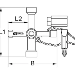 Clé universelle pour armoire électrique KS TOOLS 130.1015