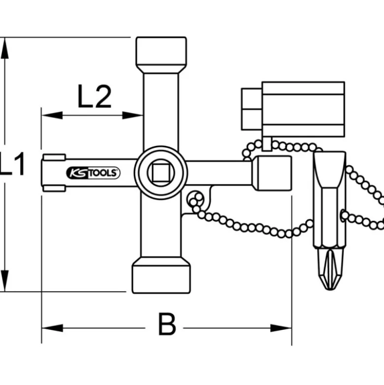 Clé universelle pour armoire électrique KS TOOLS 130.1015