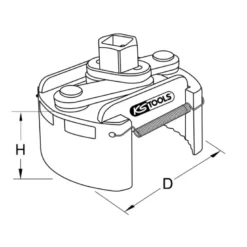 Clé universelle pour filtre à huile 60 - 80 mm 1/2