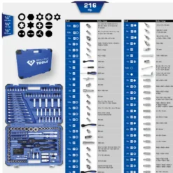 Coffret de douilles cliquets et clés mixtes 206pcs BRILLIANT TOOLS - BT023216