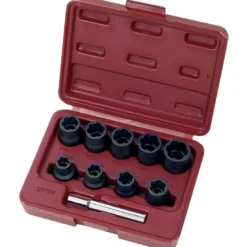 Coffret de 10 douilles 1/2" d'extracteur 10 à 19 mm à chocs écrous abîmés KRAFTWERK 3058