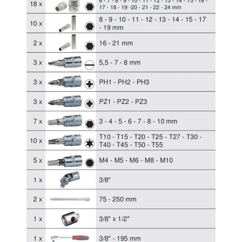 Coffret de douilles et accessoires ULTIMATE 3/8", 66 pièces KS TOOLS 922.0666
