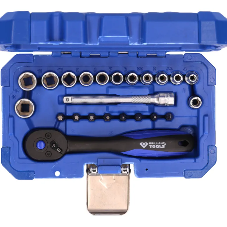 Coffret de douilles et cliquets 1/4'' 23pcs BRILLIANT TOOLS - BT020023