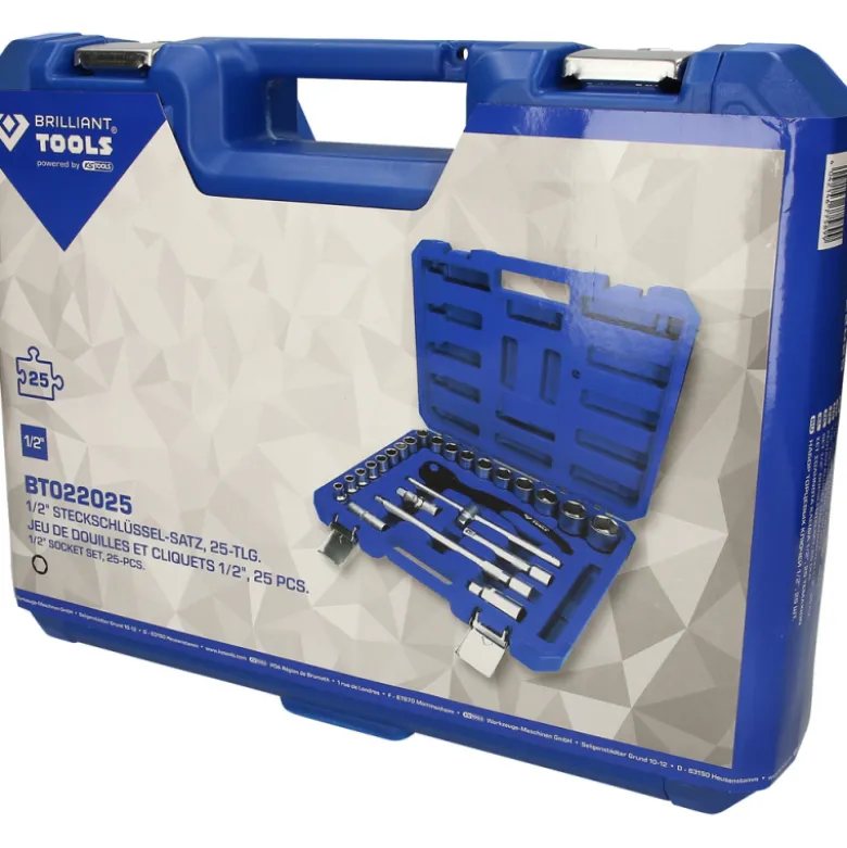 Coffret de douilles et cliquets 1/2'' 25pcs BRILLIANT TOOLS - BT022025