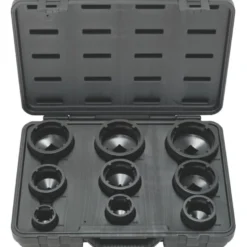 Coffret de douilles KM à ergots intérieurs 9 pièces pour écrous de moyeux KS TOOLS 450.5020