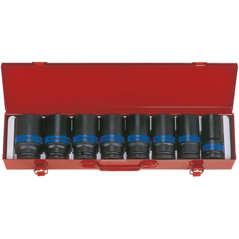 Coffret De 8 Douilles Longues À Choc 3/4" King Tony - 6458MP