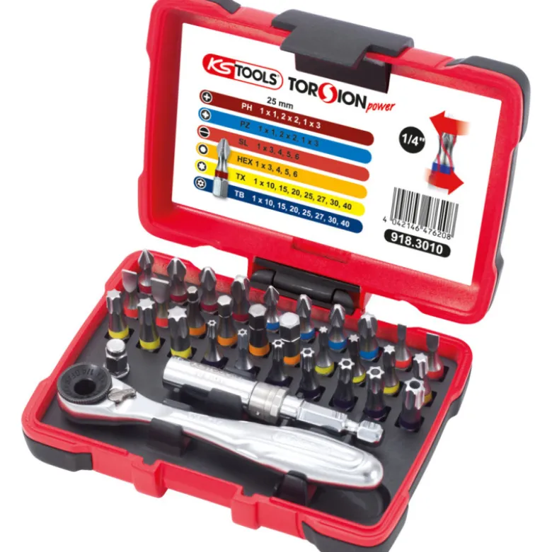 Coffret d'embouts de vissage code couleur 33 pièces KS TOOLS 918.3010