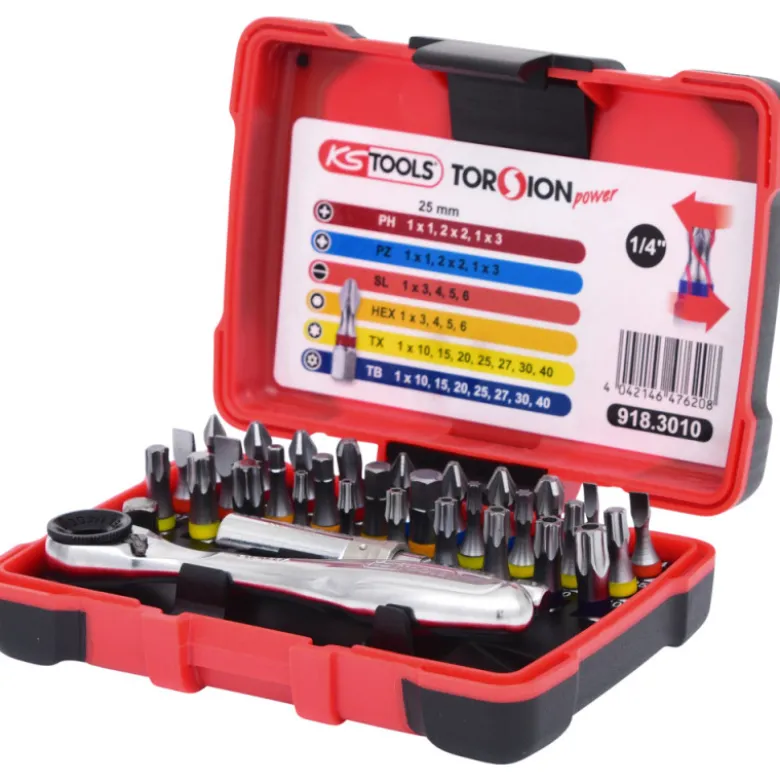 Coffret d'embouts de vissage code couleur 33 pièces KS TOOLS 918.3010