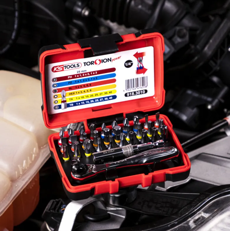 Coffret d'embouts de vissage code couleur 33 pièces KS TOOLS 918.3010