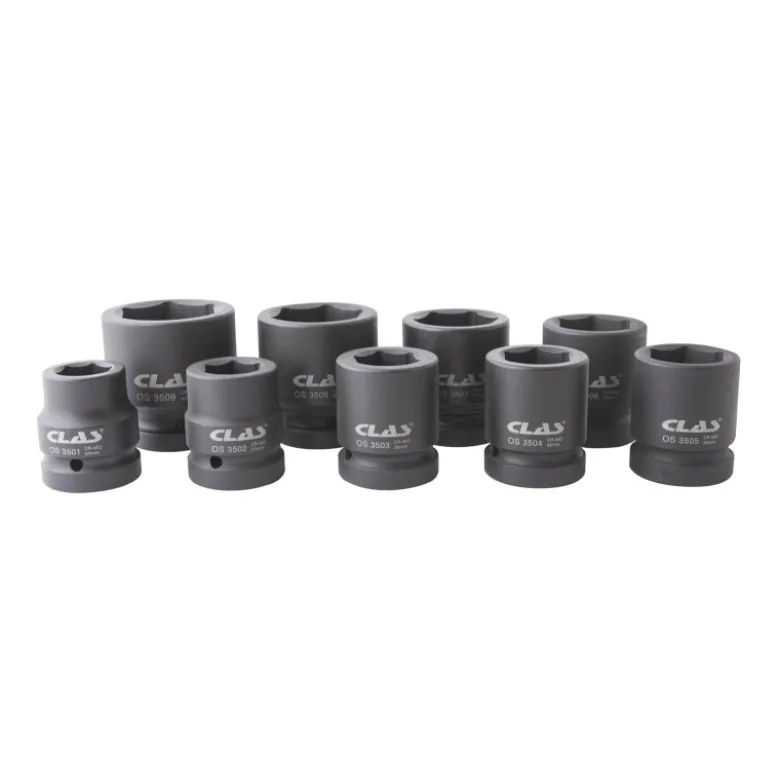 Coffret douilles choc 6 pans 24-50mm 1" (9 pcs) CLAS OS 3500