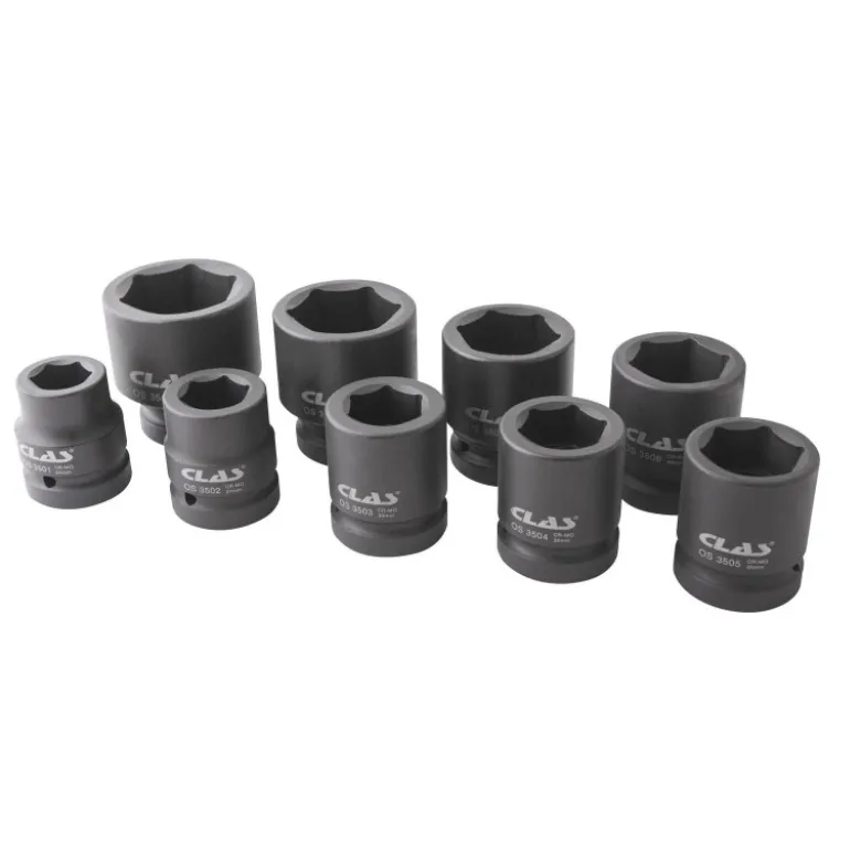Coffret douilles choc 6 pans 24-50mm 1" (9 pcs) CLAS OS 3500