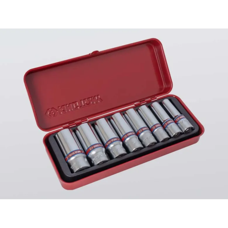 Coffret 3/8" Douilles Longues 8 Pcs en Pouces King Tony - 3508SR
